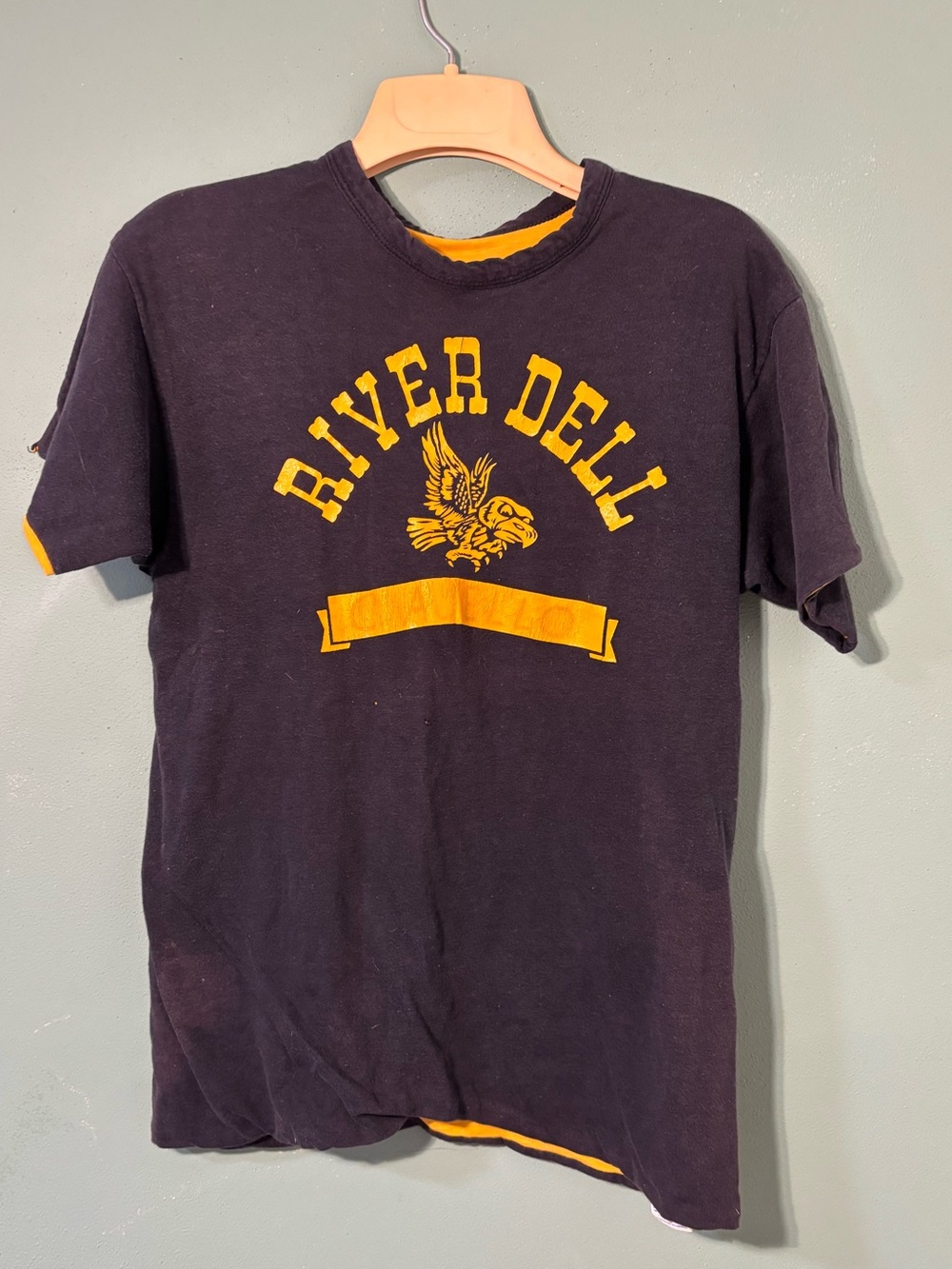 Vintage 1970’s Champion Black Double Knit Short-Sleeve Tee